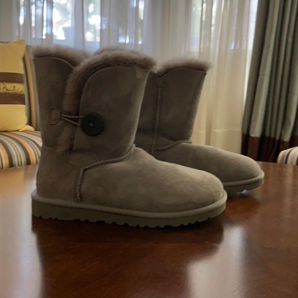 Grey suede Bailey button Uggs